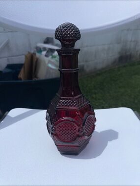 Avon Ruby Red Glass Cape Cod Decanter Vase